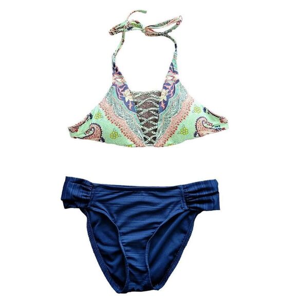 Billabong Luv Lost Reversible Swimwear Top Mossimo Blue Bikini Bottom - Picture 5 of 14